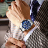 Poedagar luxury stainless steel chronograph watch for sports style