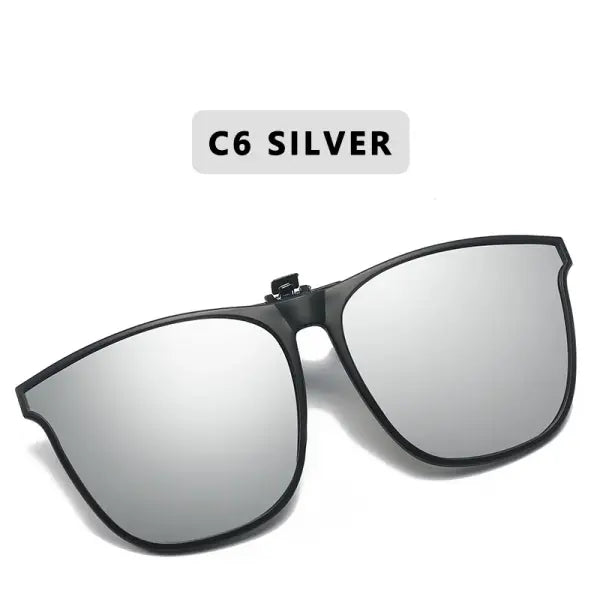 Polarized Sunglasses Clip On for Men (Square) – Night Vision Driving - C6 / Polarized