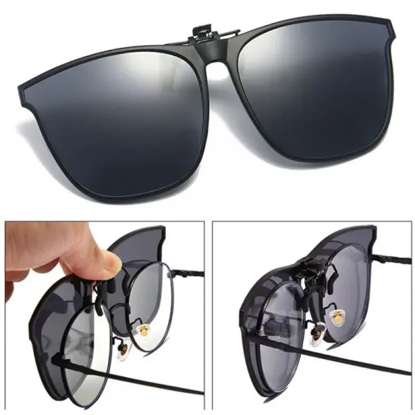 Polarized Sunglasses Clip On for Men (Square) – Night Vision Driving