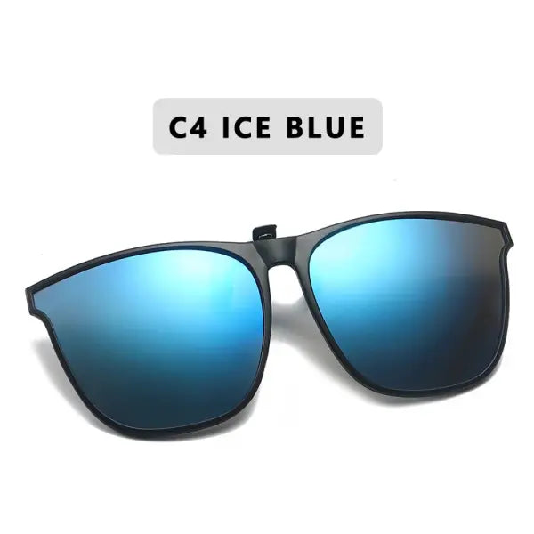 Polarized Sunglasses Clip On for Men (Square) – Night Vision Driving - C4 / Polarized