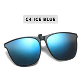 Polarized Sunglasses Clip On for Men (Square) – Night Vision Driving - C4 / Polarized