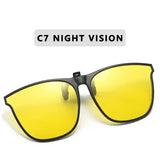 Polarized Sunglasses Clip On for Men (Square) – Night Vision Driving - C7 / Polarized