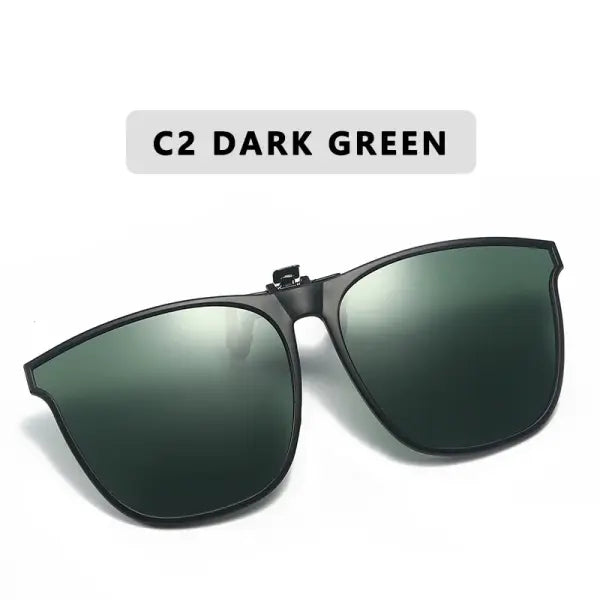 Polarized Sunglasses Clip On for Men (Square) – Night Vision Driving - C2 / Polarized