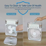 Portable Air Cooler Fan LED Compact 3-in-1 Humidifier for Home Office