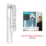 Bluetooth Selfie Stick Tripod for Unisex (Stainless Steel) – Travel - White