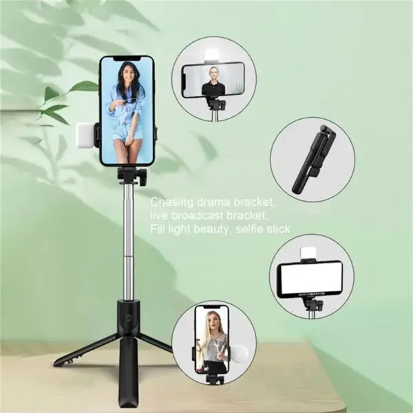 Bluetooth Selfie Stick Tripod for Unisex (Stainless Steel) – Travel