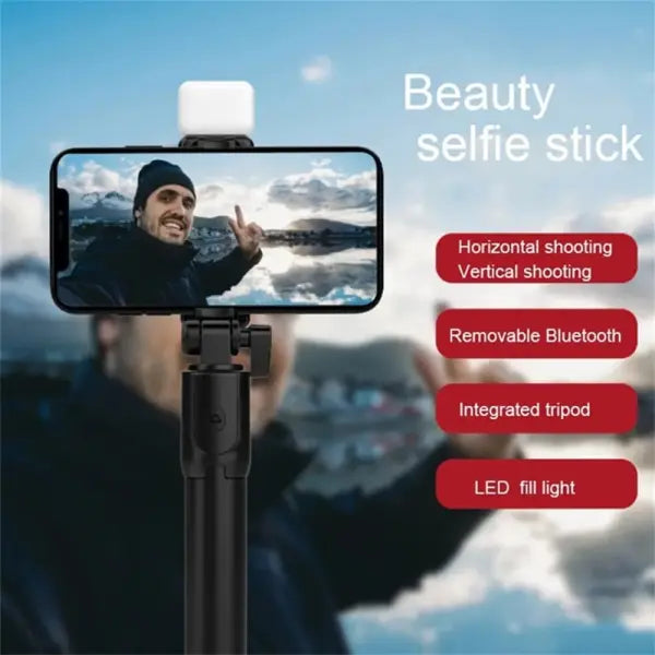 Bluetooth Selfie Stick Tripod for Unisex (Stainless Steel) – Travel
