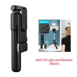 Bluetooth Selfie Stick Tripod for Unisex (Stainless Steel) – Travel - Black
