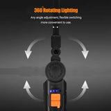 Portable COB LED Flashlight USB Rechargeable Work Light Magnetic Lanterna Hanging Lamp with Built-in Battery Camping