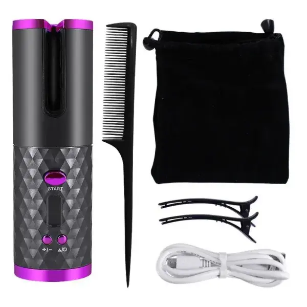 Portable Cordless Rechargeable Hair Curler for Effortless Styling - Beauty