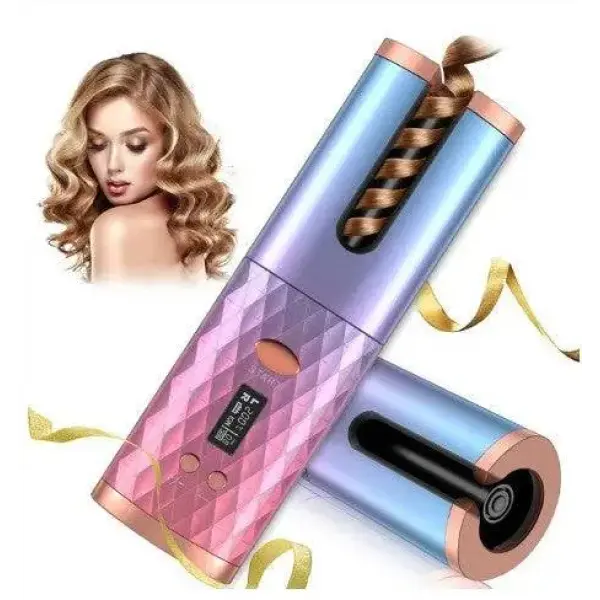 Portable Cordless Rechargeable Hair Curler for Effortless Styling - Gradual red blue / USB - Beauty