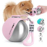 Portable Dog Water Bottle Stainless Steel Travel Drink Dispenser - None