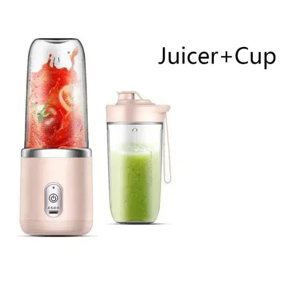 Portable Juicer for On-the-Go Blending with 6-Blade Travel Design - Pink juicer Cup
