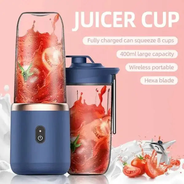 Portable Juicer for On-the-Go Blending with 6-Blade Travel Design - Himpall
