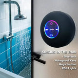 Portable Wireless Bluetooth Speaker with Suction Cup for Unisex - Black
