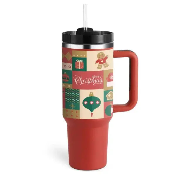 Premium Stainless Steel Vacuum Coffee Cup Insulated Tumbler - Christmas Red / 1200ML / 1PC - Coffee Cup Tumbler