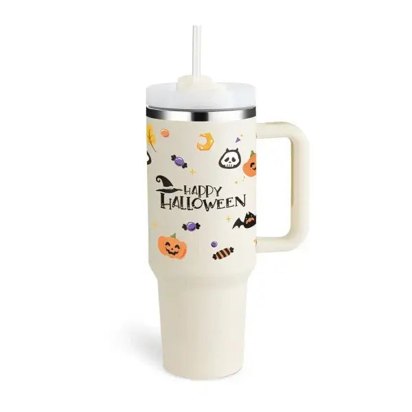 Premium Stainless Steel Vacuum Coffee Cup Insulated Tumbler - Halloween Cream white / 1200ML / 1PC - Coffee Cup Tumbler