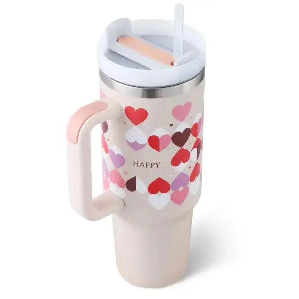 Premium Stainless Steel Vacuum Coffee Cup Insulated Tumbler - Pink love A / 1200ML / 1PC - Coffee Cup Tumbler