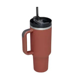 Premium stainless steel vacuum coffee cup terracotta insulated tumbler with handle