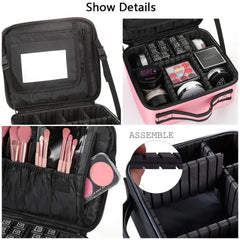 Professional Makeup Case – Cosmetic Organizer Storage Box for Women - Himpall