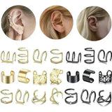 Punk Rock Clip-On Ear Cuffs for No Piercing Fashion Jewelry