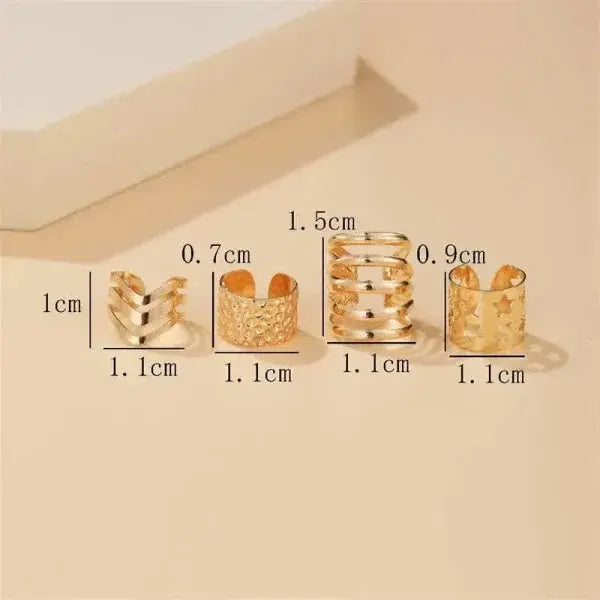 Punk Rock Clip-On Ear Cuffs for No Piercing Fashion Jewelry - e1050