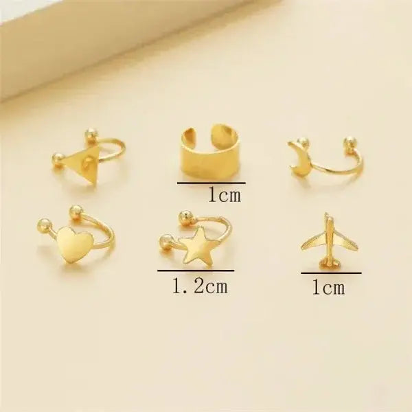 Punk Rock Clip-On Ear Cuffs for No Piercing Fashion Jewelry - e1052
