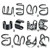 Punk Rock Clip-On Ear Cuffs for No Piercing Fashion Jewelry - Himpall