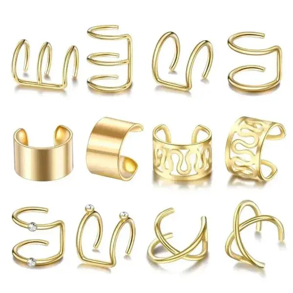 Punk Rock Clip-On Ear Cuffs for No Piercing Fashion Jewelry - e122jin