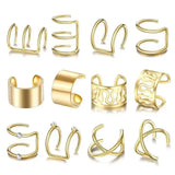 Punk Rock Clip-On Ear Cuffs for No Piercing Fashion Jewelry - e122jin