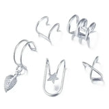 Punk Rock Clip-On Ear Cuffs for No Piercing Fashion Jewelry - e875ayin