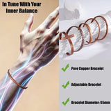 Pure Copper Cuff Bracelet Adjustable Spiritual Healing Jewelry
