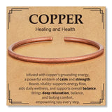 Pure Copper Cuff Bracelet Adjustable Spiritual Healing Jewelry - Copper-thin
