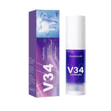 Purple and white V34 whitening toothpaste for stain removal with box