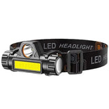 Rechargeable COB LED USB Headlamp ABS Waterproof Fishing Head Torch - TD02