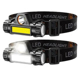 Rechargeable COB LED USB Headlamp ABS Waterproof Fishing Head Torch - TD02