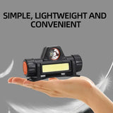 Rechargeable COB LED USB Headlamp ABS Waterproof Fishing Head Torch - TD02