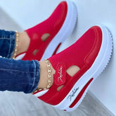 Red Sneakers Women Shoes Woman Tennis Shoes Canvas Shoe Female Casual Shoes Ladies Sport Shoes Platform Sneaker Hollow