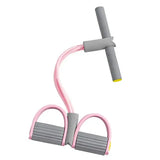 Yoga Pedal Puller for Unisex (Natural Rubber) Strength Training - Pink and Grey