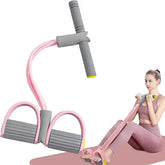 Yoga Pedal Puller for Unisex (Natural Rubber) Strength Training - Pink and Grey