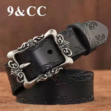 Retro Korean Fashion Women’s Faux Leather Belt America Main Sales - Black / 100cm