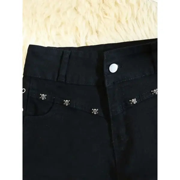 Retro Lace up Skinny Shorts in Custom Length for Streetwear Fashion