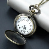 Retro Punk Pirate Captain Quartz Pocket Fob Watch with Necklace Chain - Bronze