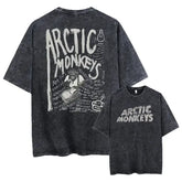 Arctic Monkeys Vintage Washed T-Shirt – Retro Rock Music Album Graphic Tee Men’s Oversized Y2K Hip Hop Streetwear Acid