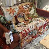 Retro Village Sofa Blanket Cotton Thread Throw Christmas Living Room Leisure Sofa Cover Winter Knitted New Years Gifts
