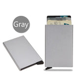 Rfid Smart Wallet Card Holder Metal Thin Slim Men Women Wallets Pop Up Minimalist Wallet Small Black Purse Vallet