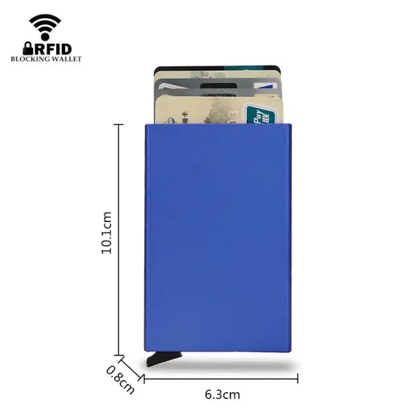 Rfid Smart Wallet Card Holder Metal Thin Slim Men Women Wallets Pop Up Minimalist Wallet Small Black Purse Vallet