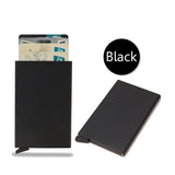 Rfid Smart Wallet Card Holder Metal Thin Slim Men Women Wallets Pop Up Minimalist Wallet Small Black Purse Vallet