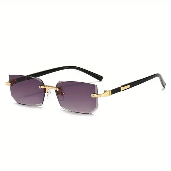 Rimless Rectangle Sunglasses with Polycarbonate Lenses Optical Mirror - C5 / Other