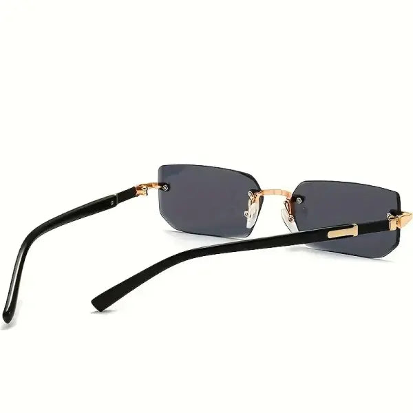 Rimless Rectangle Sunglasses with Polycarbonate Lenses Optical Mirror